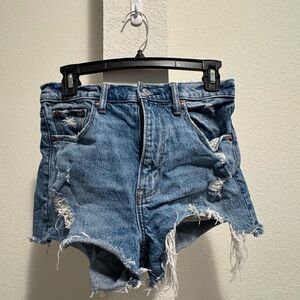 Abercrombie & Fitch Ripped Blue Jean Shorts